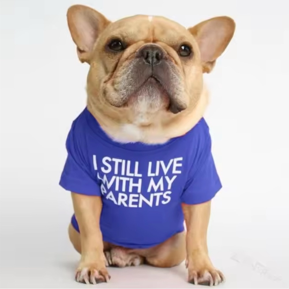Blue Dog T-Shirt - "I Still Live With My Parents"